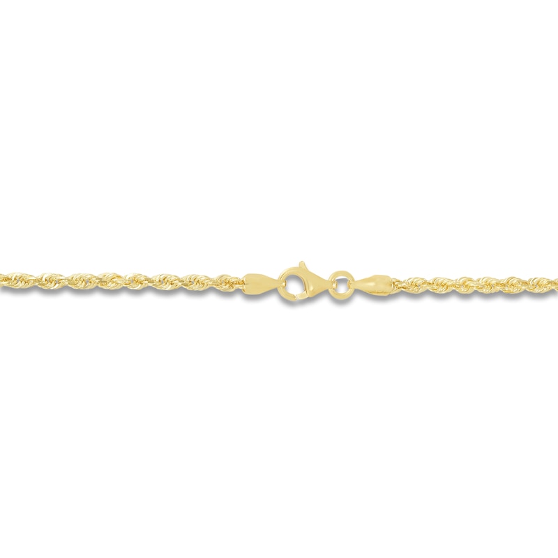 Main Image 3 of Solid Diamond-Cut Rope Chain Necklace 14K Yellow Gold 18" 2.5mm