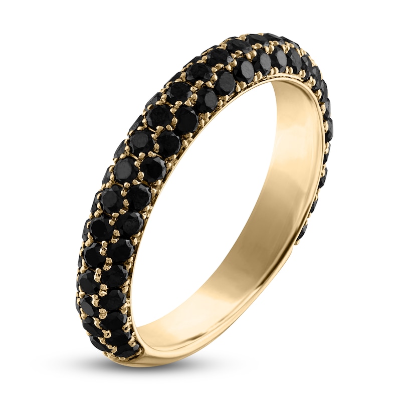 Main Image 2 of Black Diamond Ring 1-3/4 ct tw Round 14K Yellow Gold