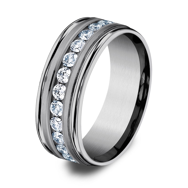 Men's Diamond Wedding Band 1 ct tw Round Tantalum 8.0mm