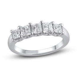 Lab-Grown Diamond Anniversary Band 1-1/2 ct tw Princess 14K White Gold