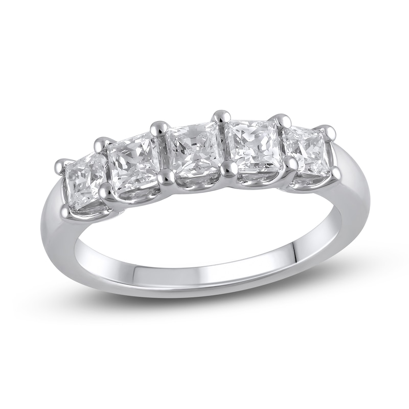 Main Image 1 of Lab-Grown Diamond Anniversary Band 1-1/2 ct tw Princess 14K White Gold