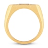 Thumbnail Image 3 of Men's Natural Black Onyx Ring 1/8 ct tw Diamonds 14K Yellow Gold