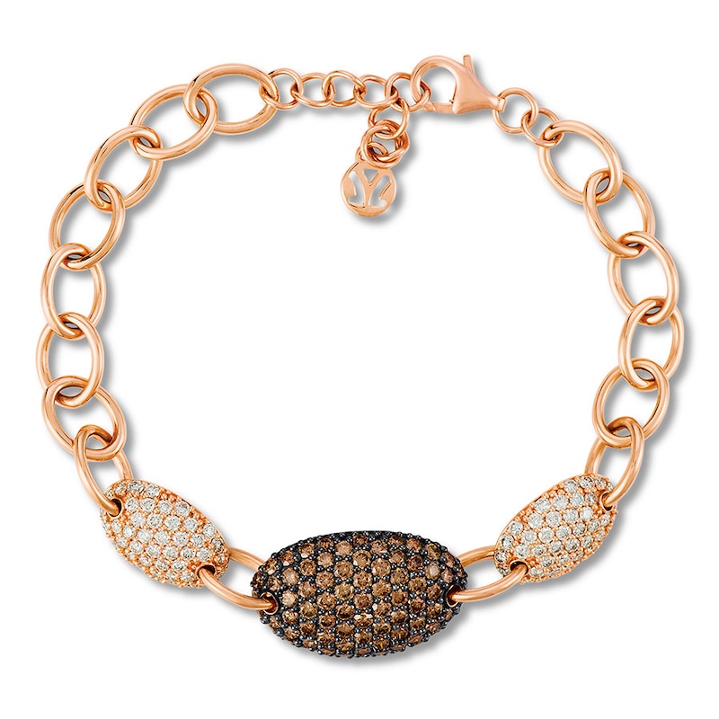 Main Image 1 of Le Vian Diamond Bracelet 3-7/8 ct tw 14K Strawberry Gold