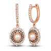 Thumbnail Image 1 of Le Vian Pink Freshwater Cultured Pearl Earrings 1-1/3 ct tw Diamonds 14K Strawberry Gold