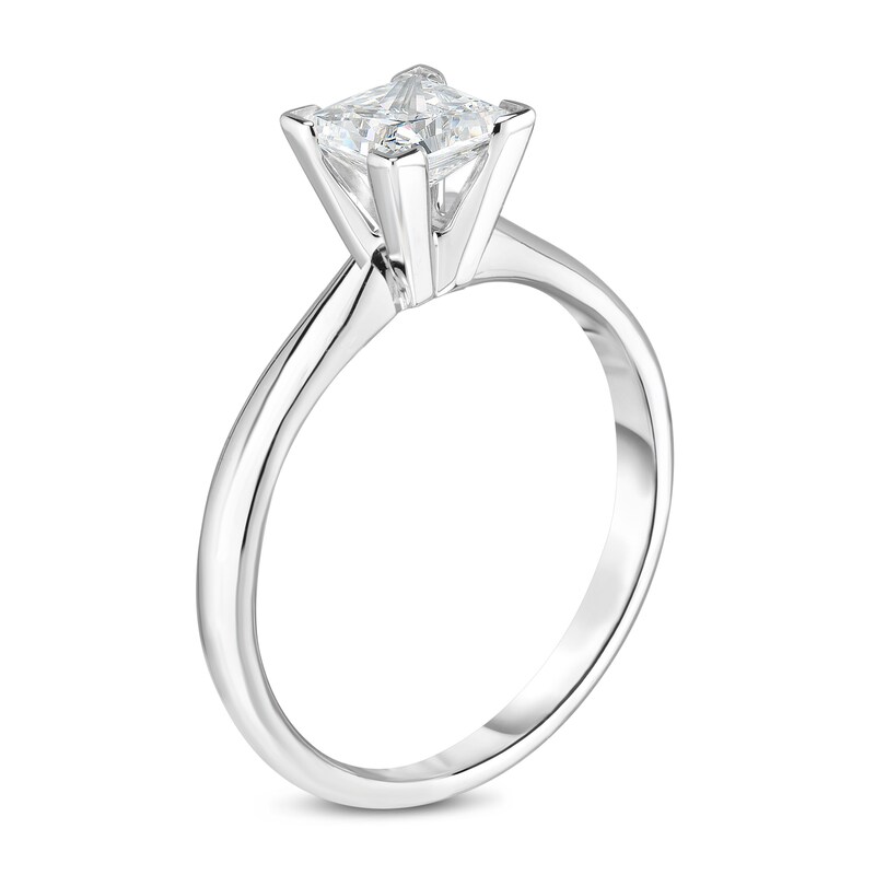 Main Image 2 of Diamond Solitaire Engagement Ring 3/8 ct tw Princess 14K White Gold (I2/I)