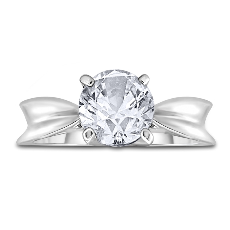 Main Image 3 of Diamond Solitaire Concave Engagement Ring 2 ct tw Round 14K White Gold (I2/I)