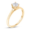 Thumbnail Image 2 of Diamond Solitaire Floral Engagement Ring 1/2 ct tw Round 14K Yellow Gold (I2/I)