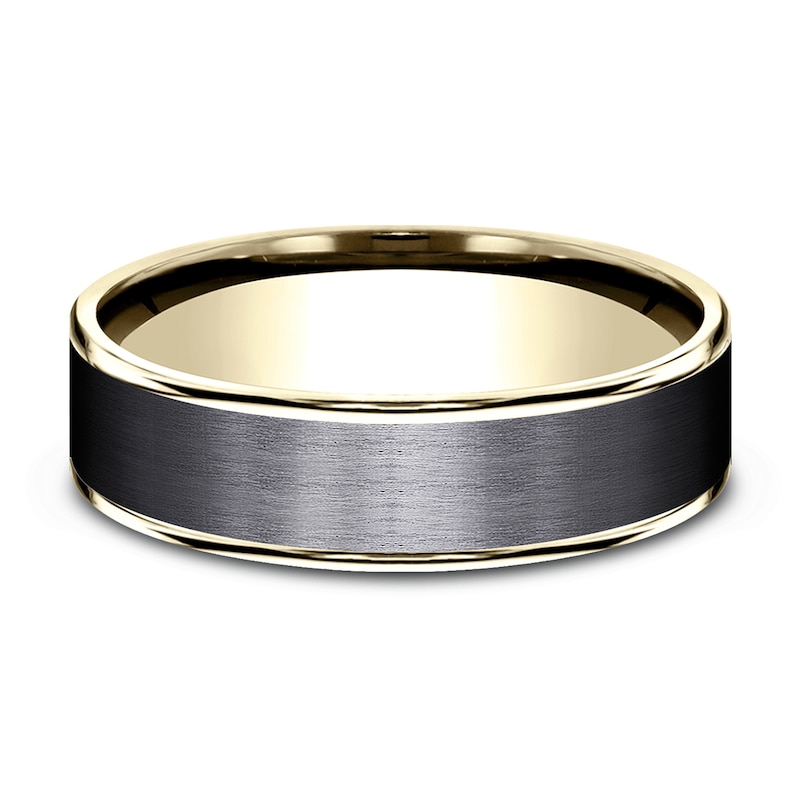 Main Image 3 of Wedding Band Titanium/14K Yellow Gold 6.5mm