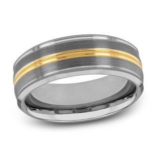 Wedding Band Two-Tone Tungsten Carbide 8mm