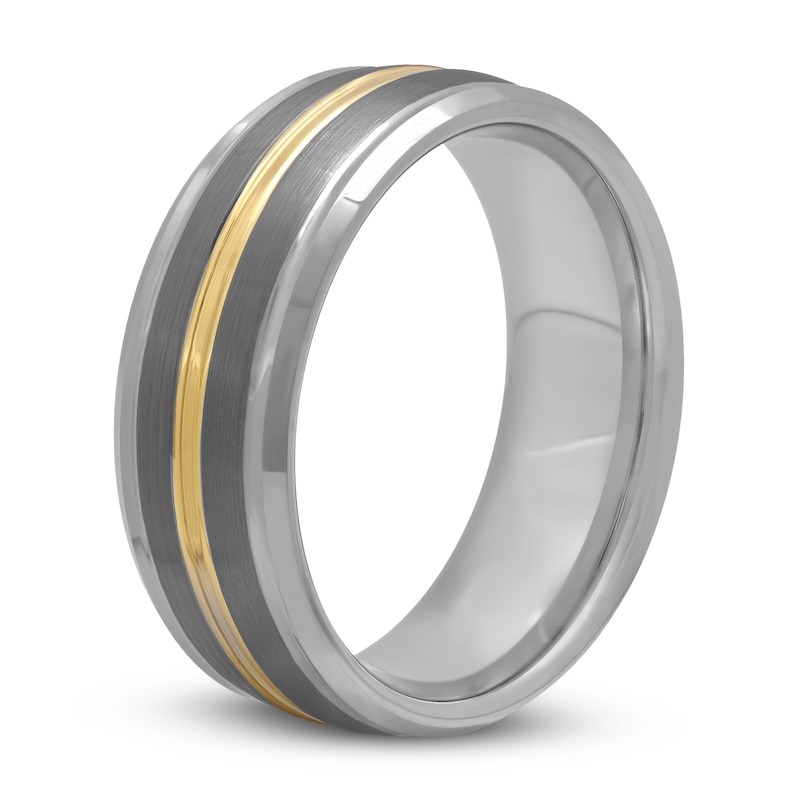 Main Image 2 of Wedding Band Two-Tone Tungsten 8mm