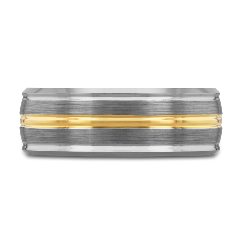 Main Image 3 of Wedding Band Two-Tone Tungsten 8mm
