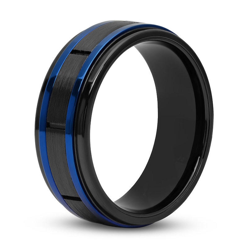 Main Image 2 of Wedding Band Two-Tone Tungsten 8mm