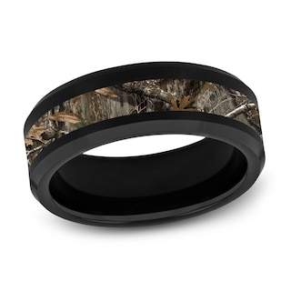 Camo Wedding Band Black Tungsten Carbide 8mm