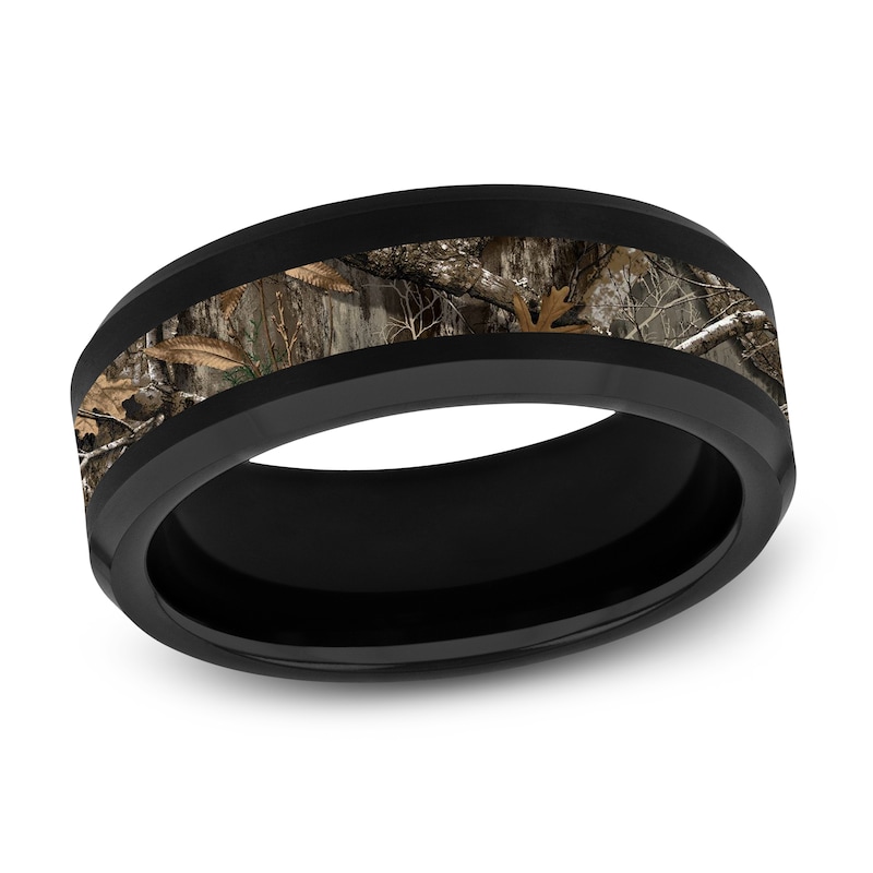 Main Image 1 of Camo Wedding Band Black Tungsten 8mm