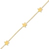 Thumbnail Image 2 of 6-Star Station Bracelet 14K Yellow Gold 7.3" Adj.