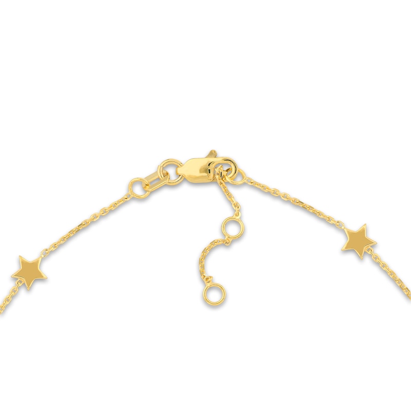 Main Image 3 of 6-Star Station Bracelet 14K Yellow Gold 7.3" Adj.