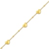 Thumbnail Image 2 of Puffy Heart Station Bracelet 14K Yellow Gold 6.8" Adj.