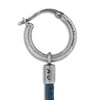 Marco Dal Maso Men's Blue Leather Short Mono Earring Sterling Silver