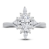 Thumbnail Image 3 of Diamond Halo Engagement Ring 5/8 ct tw Marquise/Round 14K White Gold