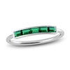 Thumbnail Image 1 of Juliette Maison Natural Emerald Baguette Bar Ring 10K White Gold