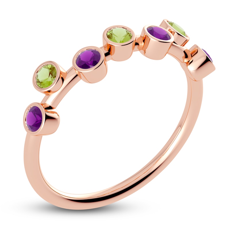 Main Image 2 of Juliette Maison Natural Peridot & Natural Amethyst Ring 10K Rose Gold