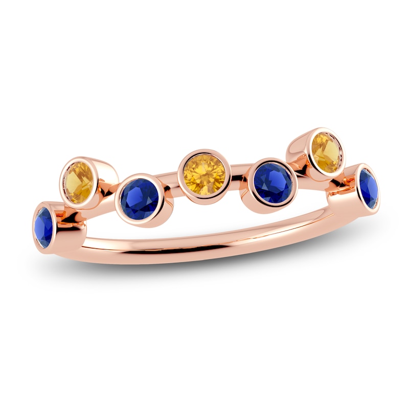 Main Image 1 of Juliette Maison Natural Blue Sapphire & Natural Orange Citrine Ring 10K Rose Gold