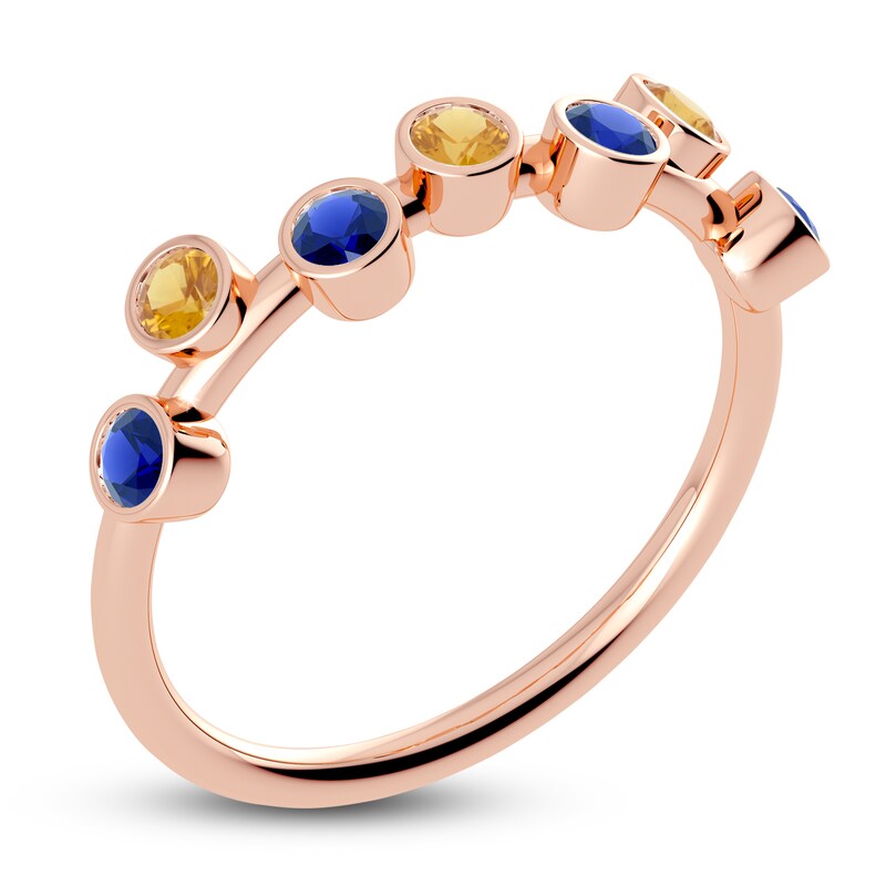 Main Image 2 of Juliette Maison Natural Blue Sapphire & Natural Orange Citrine Ring 10K Rose Gold