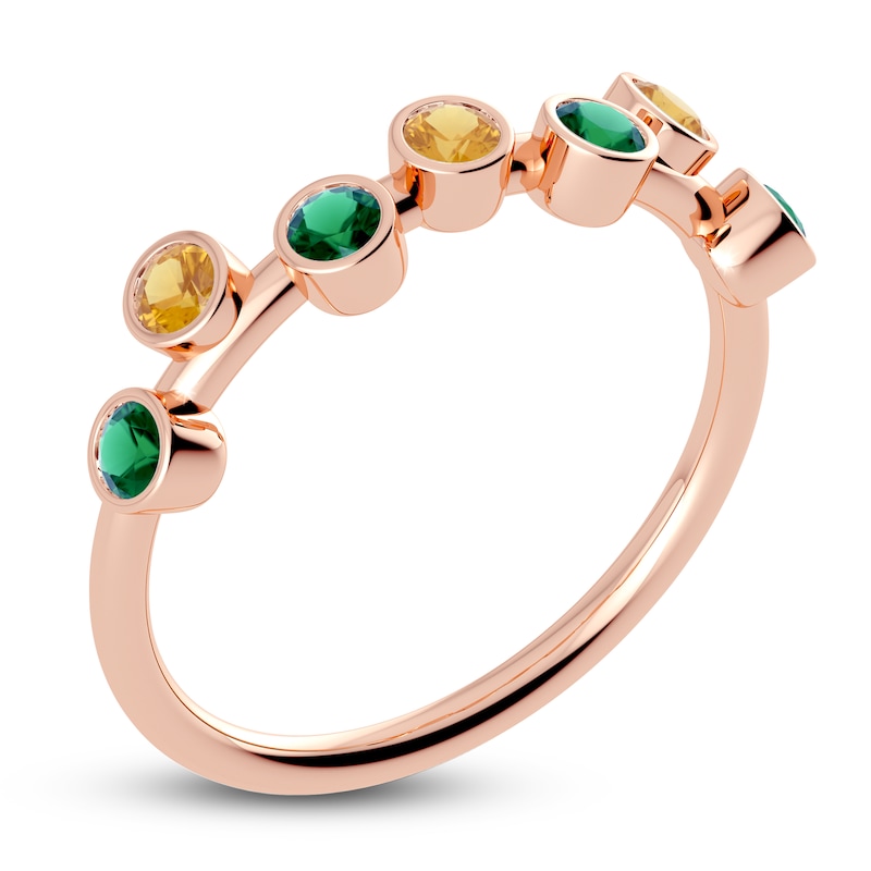 Main Image 2 of Juliette Maison Natural Emerald & Natural Orange Citrine Ring 10K Rose Gold