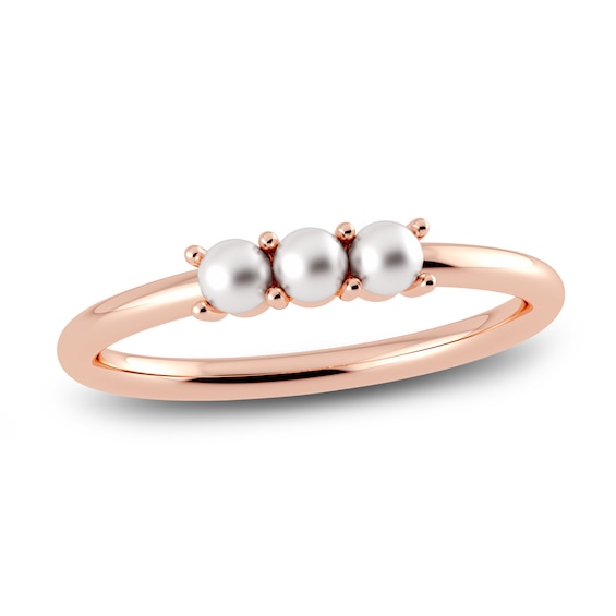 Juliette Maison Freshwater Cultured Pearl Trio Ring 10K Rose Gold