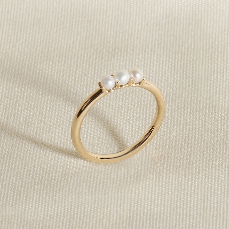 Main Image 4 of Juliette Maison Freshwater Cultured Pearl Trio Ring 10K Rose Gold