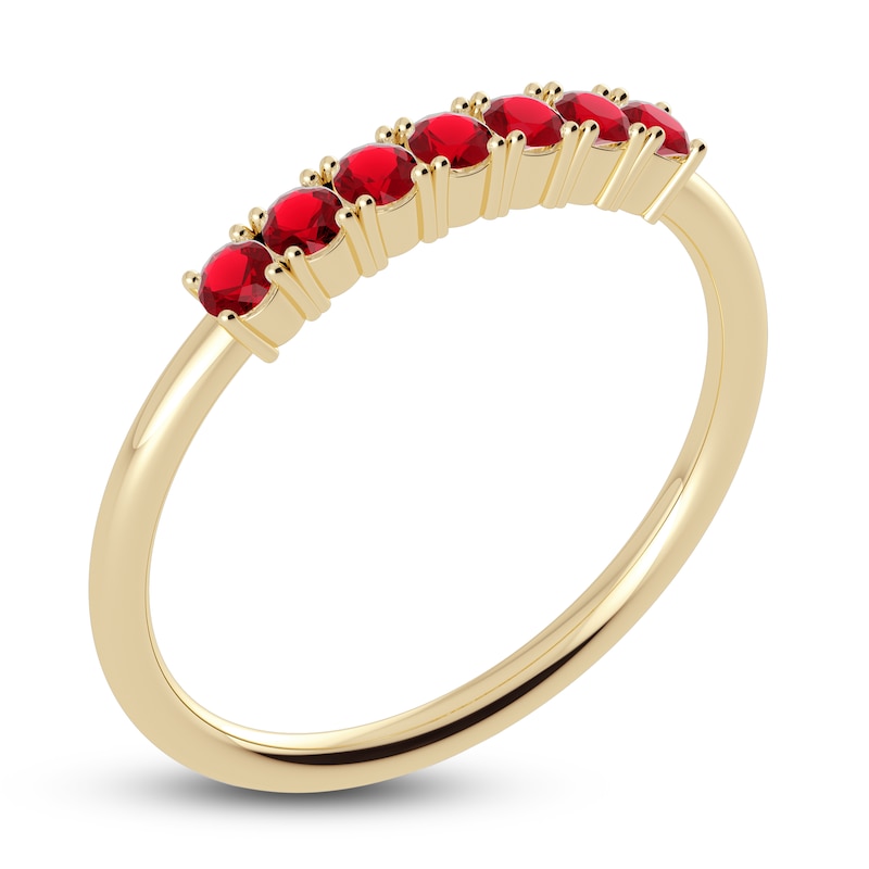 Main Image 2 of Juliette Maison Natural Ruby Half Eternity Ring 10K Yellow Gold