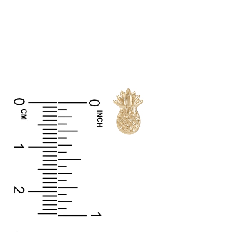 Main Image 2 of Pineapple Button Stud Earrings 14K Yellow Gold