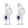 Lab-Created Blue Sapphire & Lab-Created White Sapphire Earrings 10K White Gold