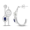 Thumbnail Image 2 of Blue & White Lab-Created Sapphire Earrings 10K White Gold