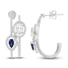 Thumbnail Image 1 of Blue & White Lab-Created Sapphire Earrings 10K White Gold