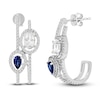 Thumbnail Image 3 of Blue & White Lab-Created Sapphire Earrings 10K White Gold