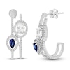 Thumbnail Image 2 of Blue & White Lab-Created Sapphire Earrings 10K White Gold