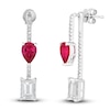 Thumbnail Image 2 of Lab-Created Ruby & White Lab-Created Sapphire Dangle Earrings 10K White Gold