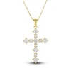 Thumbnail Image 1 of Diamond Cross Pendant Necklace 1 ct tw Round 14K Yellow Gold 18"