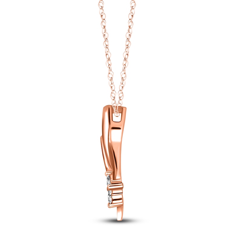 Main Image 2 of Diamond Heart Pendant Necklace 1/15 ct tw Round 14K Rose Gold 18"