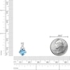Thumbnail Image 4 of Natural Blue Topaz Pendant Necklace 1/20 ct tw Diamonds 10K White Gold 18"