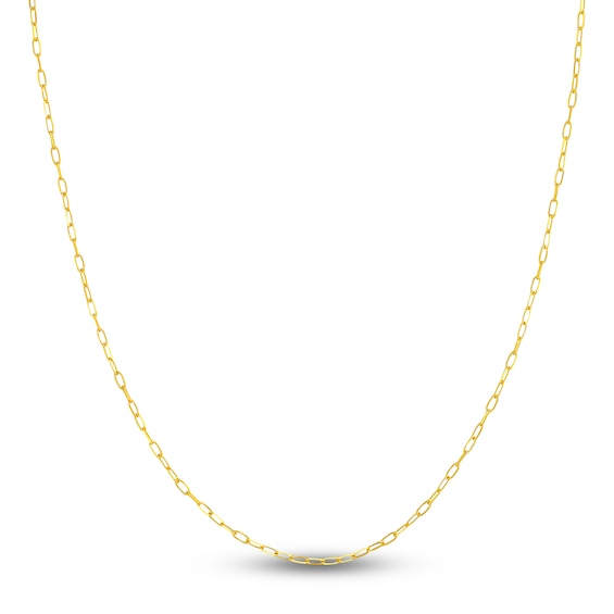 Solid Paperclip Chain Necklace 18K Yellow Gold 20" 1.7mm