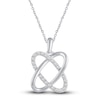 Thumbnail Image 1 of Diamond Interlocking Pendant Necklace 1/5 ct tw Round 14K White Gold