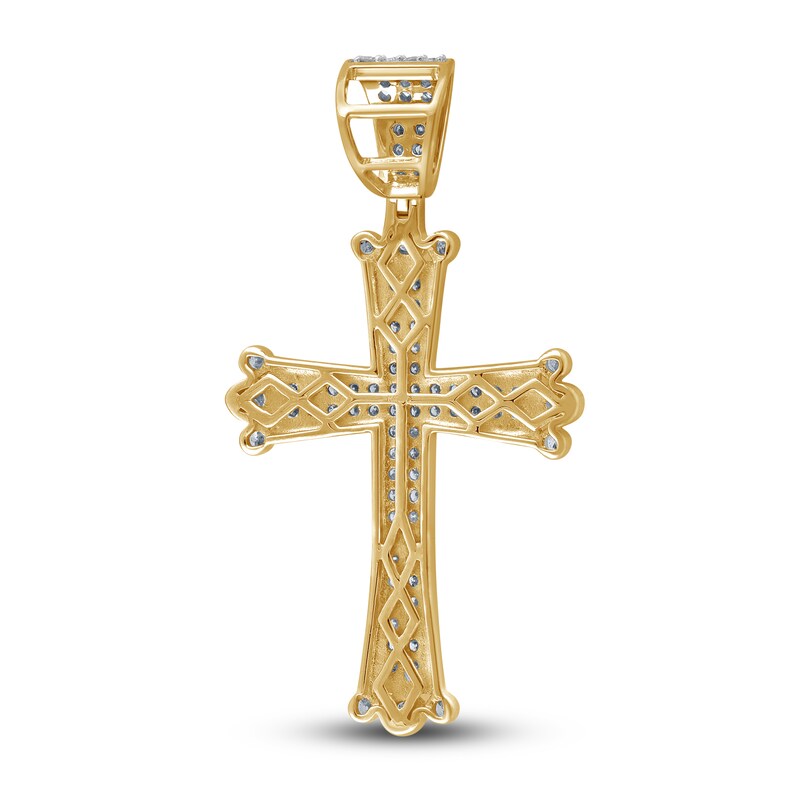 Main Image 3 of Men's Diamond Cross Charm 1-1/8 ct tw Round 14K Yellow Gold