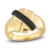 Thumbnail Image 0 of Y-Knot Black Diamond Ring 1/5 ct tw Round 14K Yellow Gold