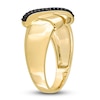 Thumbnail Image 1 of Y-Knot Black Diamond Ring 1/5 ct tw Round 14K Yellow Gold