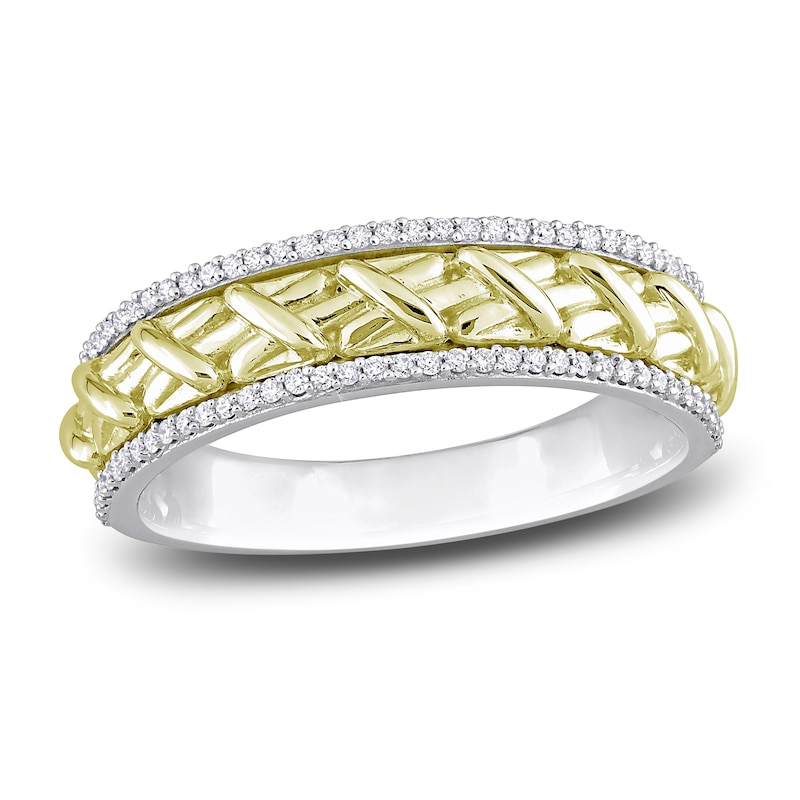 Y-Knot Diamond Anniversary Band 1/4 ct tw Round 14K Two-Tone Gold