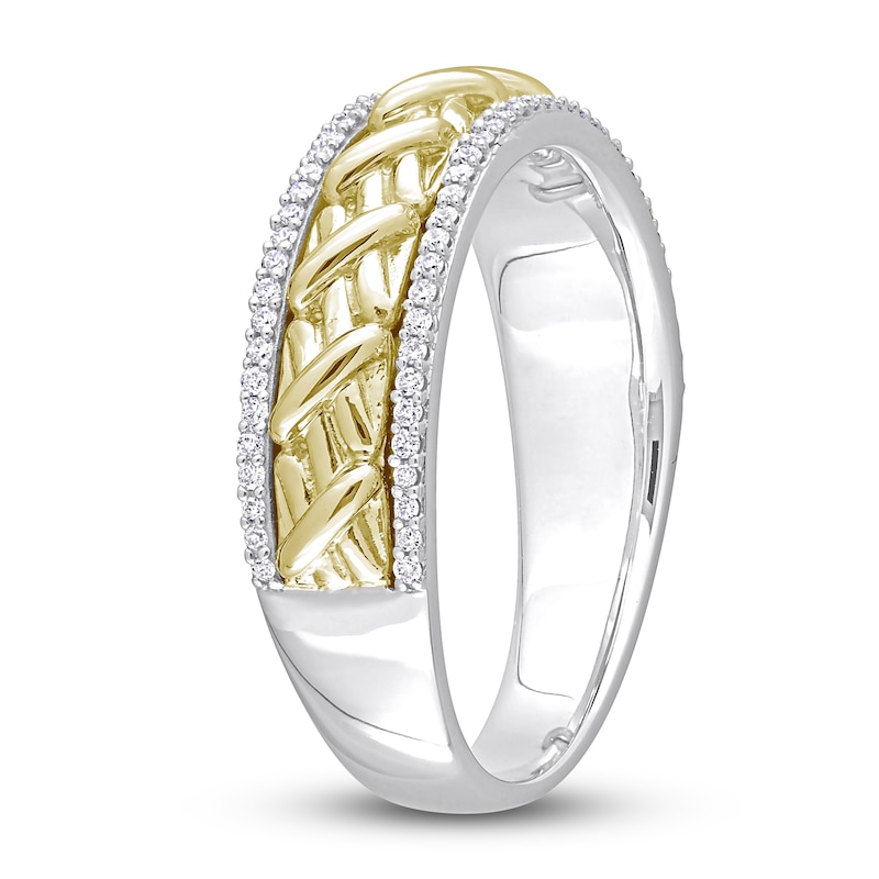 Main Image 2 of Y-Knot Diamond Anniversary Band 1/4 ct tw Round 14K Two-Tone Gold