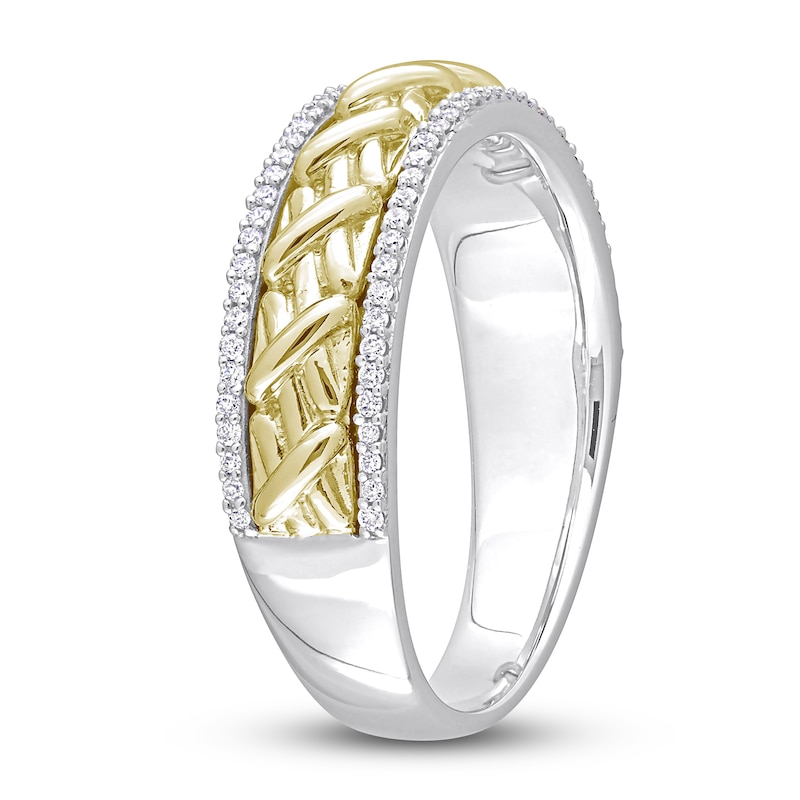 Y-Knot Diamond Anniversary Band 1/4 ct tw Round 14K Two-Tone Gold