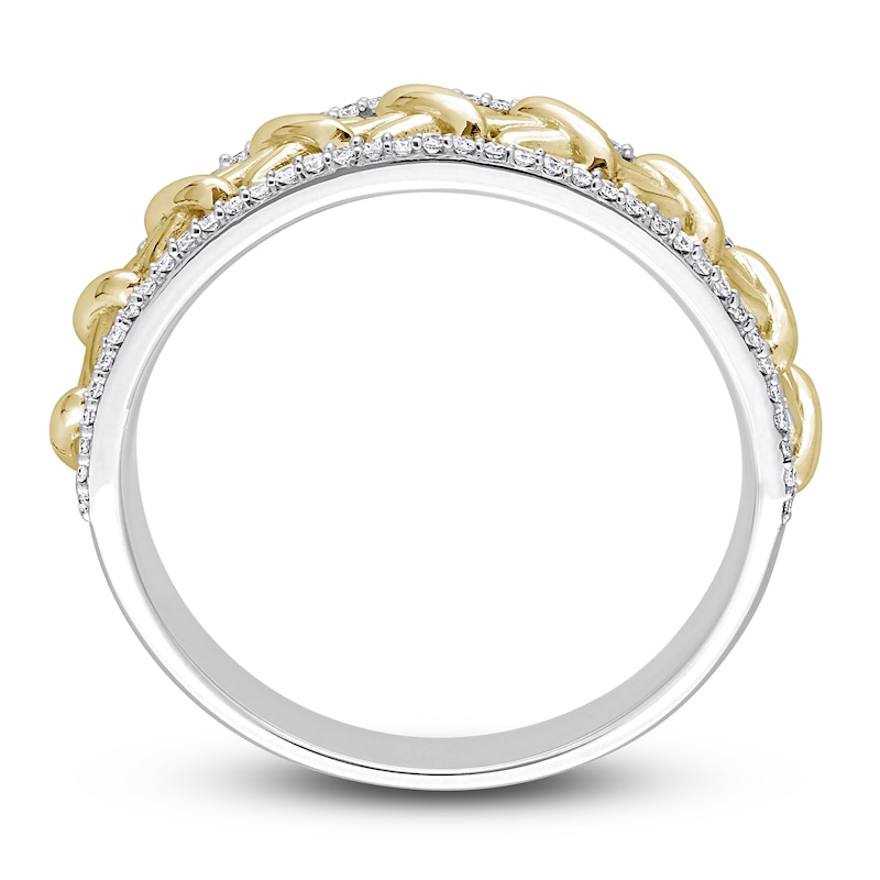 Main Image 3 of Y-Knot Diamond Anniversary Band 1/4 ct tw Round 14K Two-Tone Gold